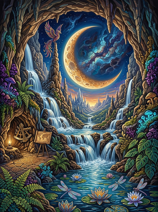 Phoenix Cave Waterfall Moonlight (80 Colors)