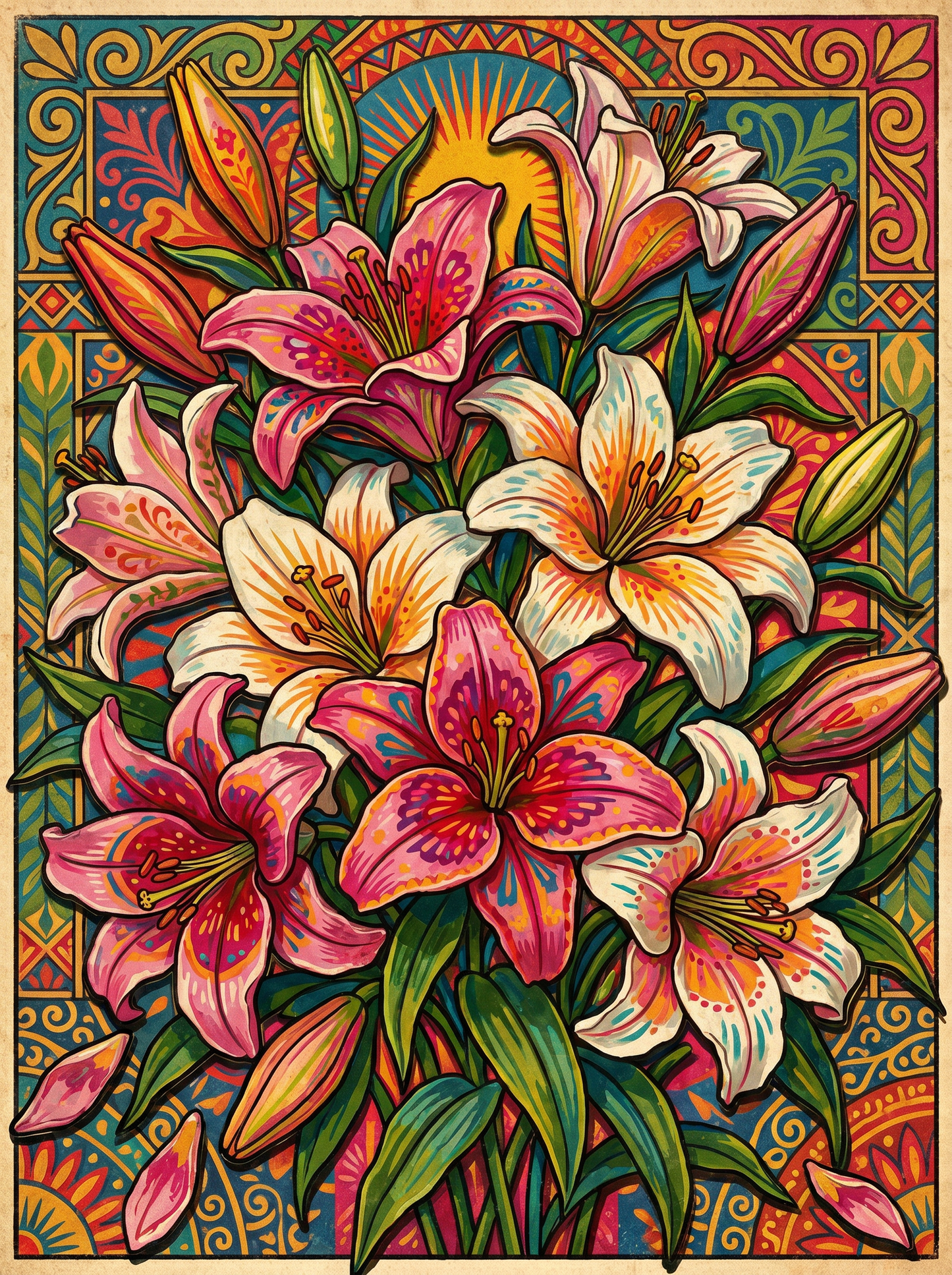 Pink Lily Bouquet (80 Colors)