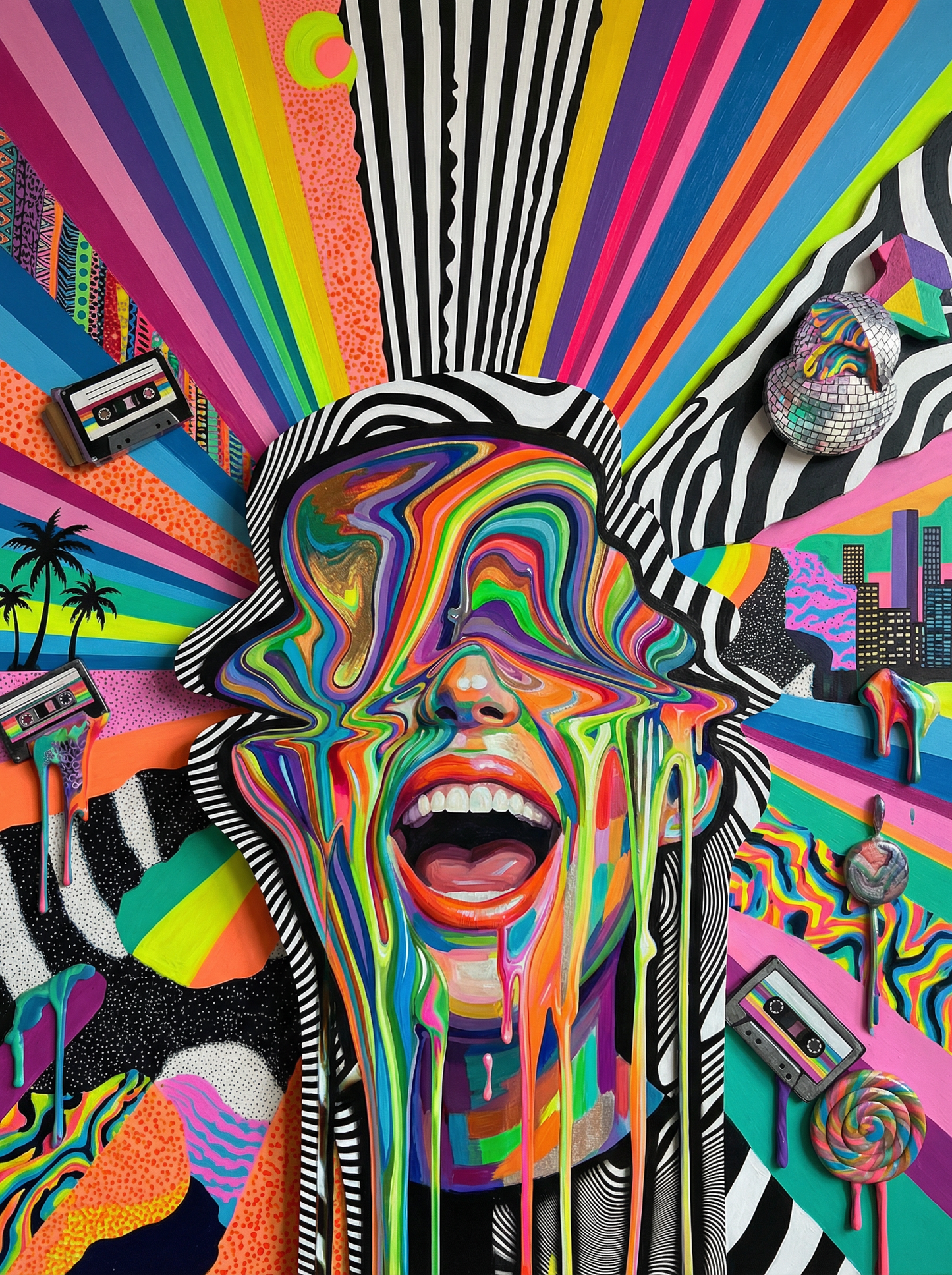 Psychedelic Woman Face (120 Colors)