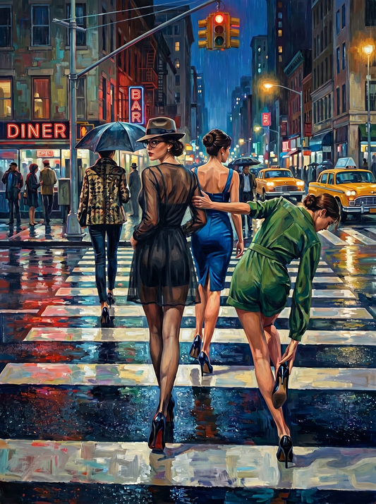 Rainy Night City Crossing (80 Colors)