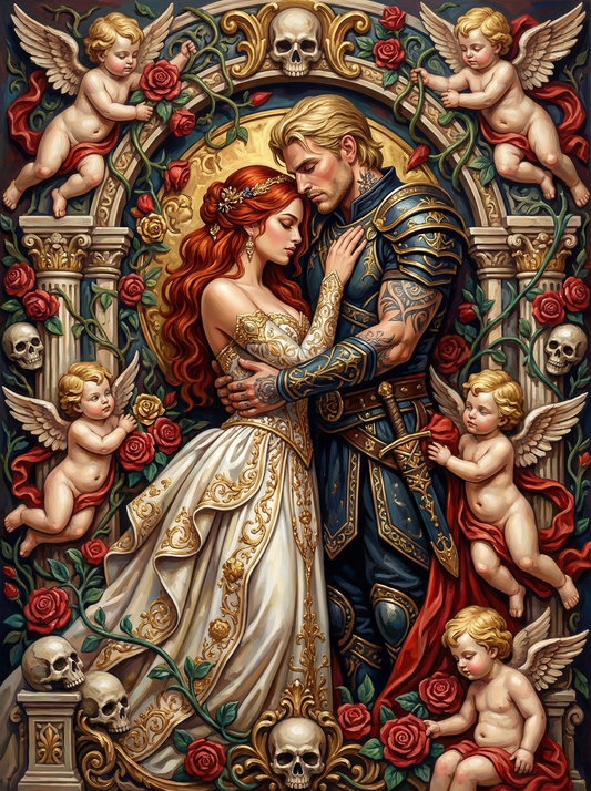 Romantic Cherub Embrace (80 Colors)