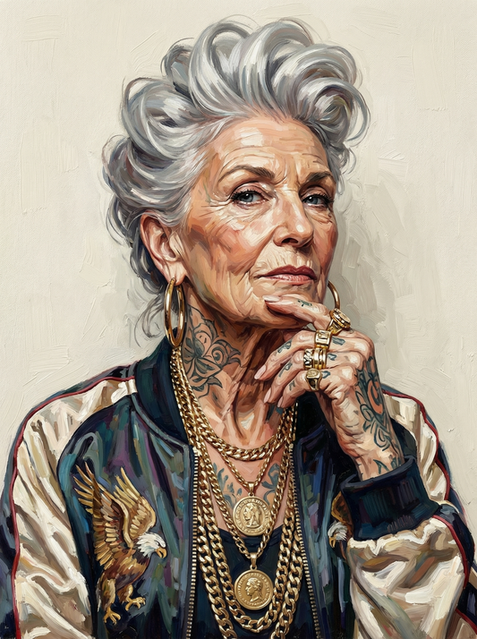 Silver Haired Rebel Woman (120 Colors)