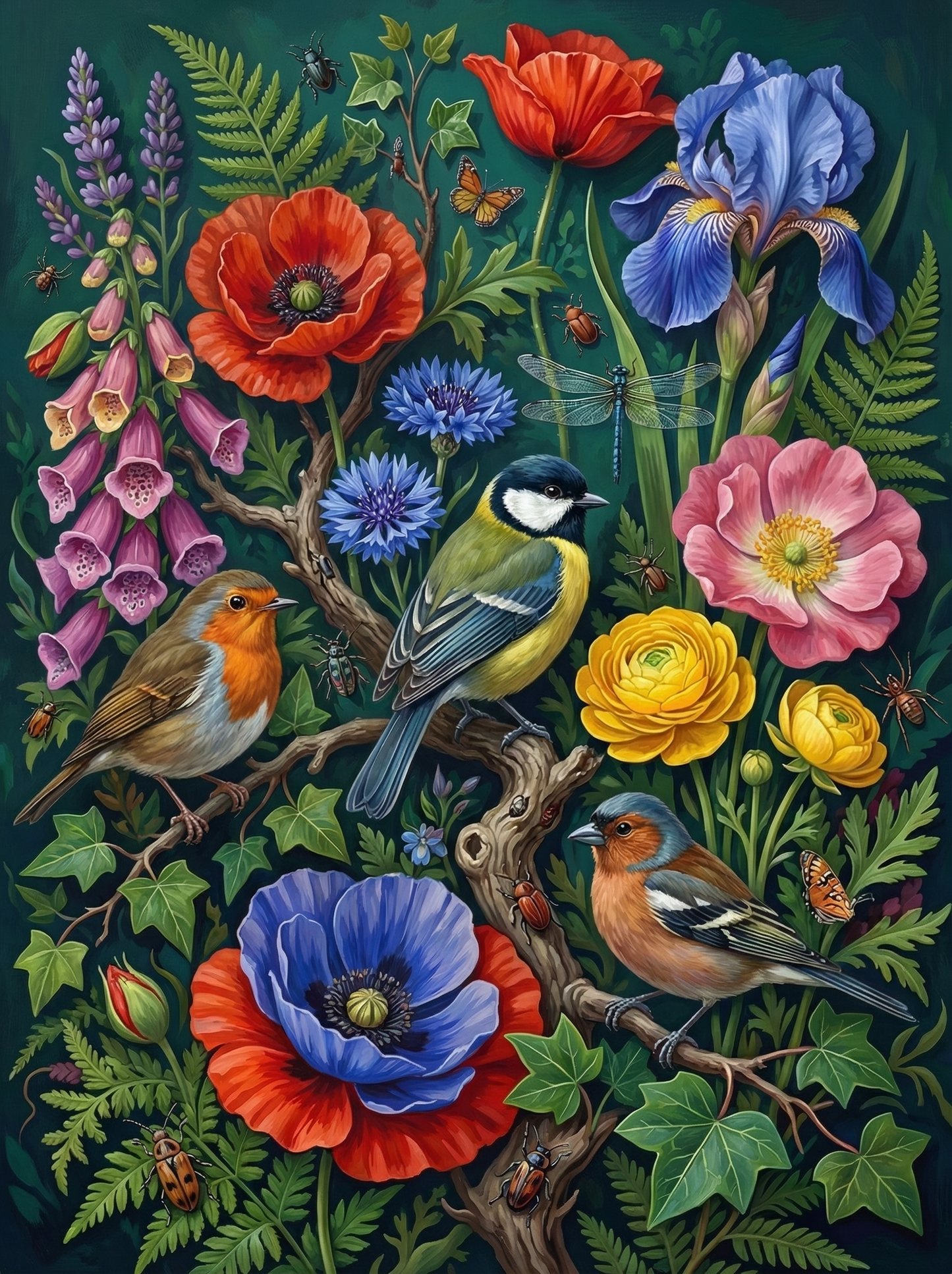 Songbirds Foxglove Iris Garden (120 Colors)