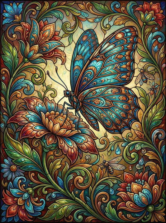 Stained Glass Butterfly Florals (120 Colors)