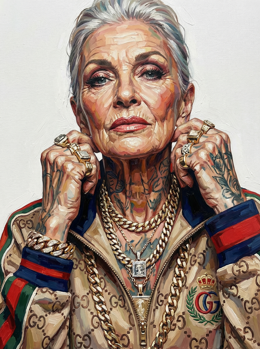 Tattooed Grandmother Portrait (120 Colors)