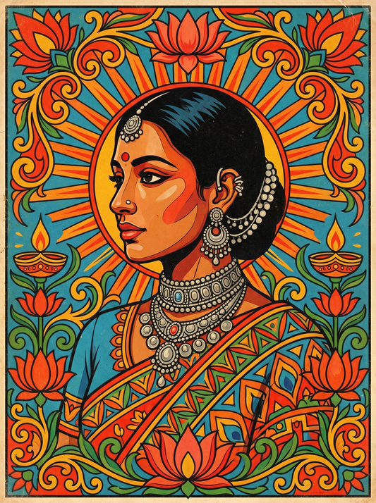 Teal Jewel Indian Woman (80 Colors)