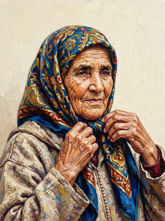 Thoughtful Woman Headscarf (120 Colors)