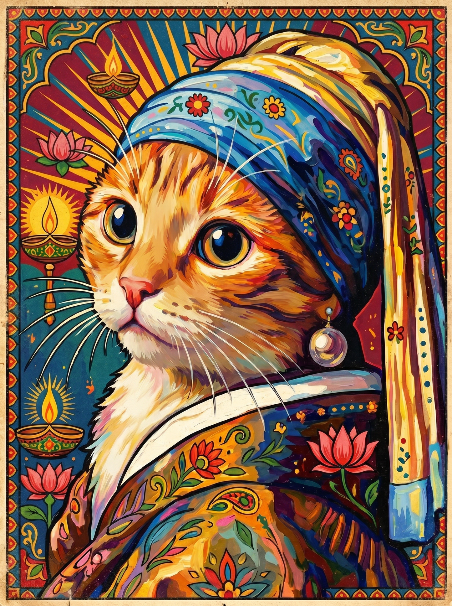 Turban Cat Portrait (120 Colors)