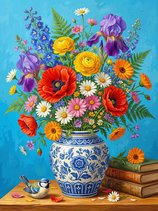Turkish Blue Poppy Garden (120 Colors)