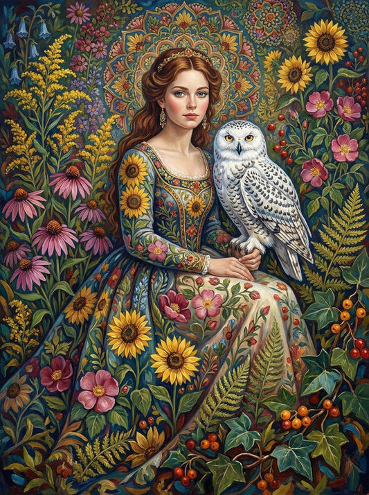Victorian Woman Forest Owl (80 Colors)