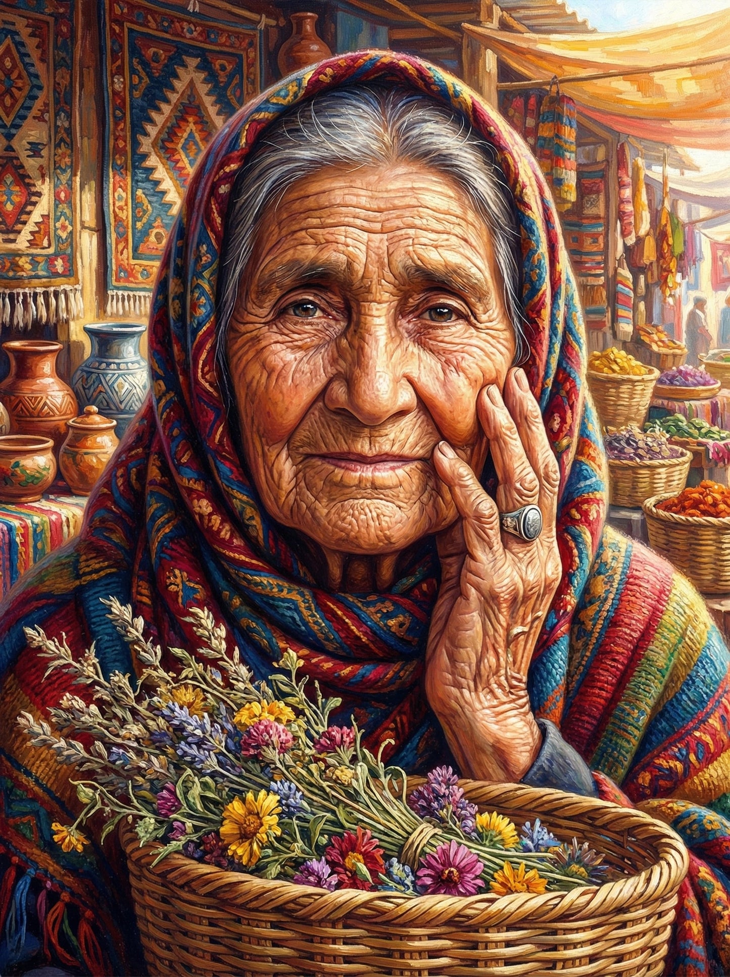 Village Woman Basket (80 Colors)