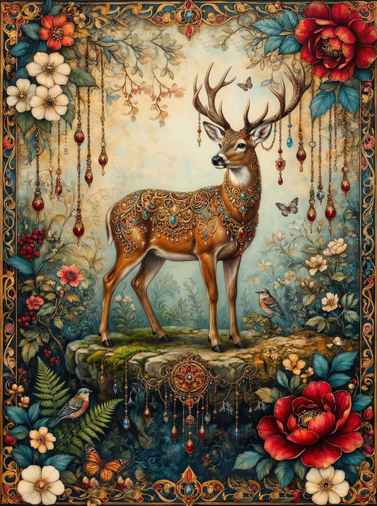 Vintage Ornamental Deer (120 Colors)