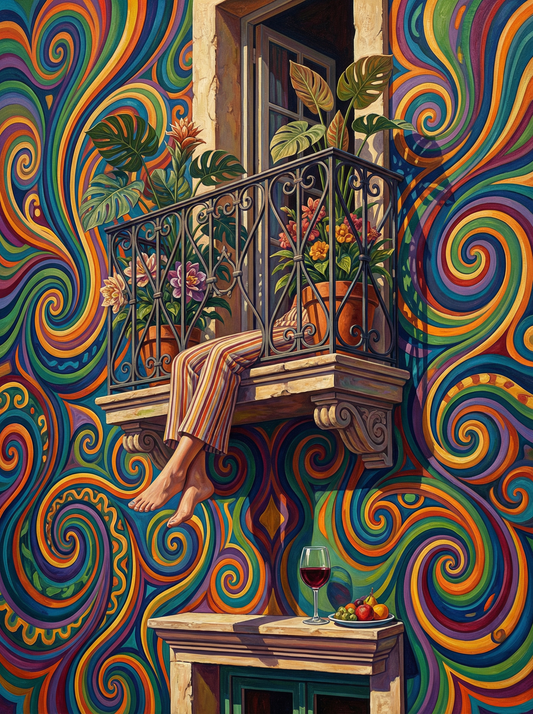 Wavy Window Seated Figure (120 Colors)