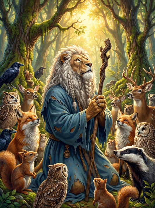 Lion Wizard With Woodland Creatures (120 Colors)