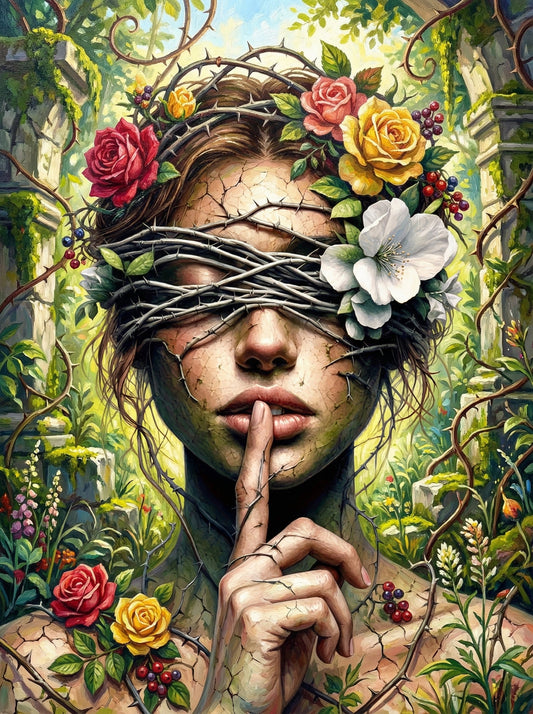 Woman Blindfolded Silence (120 Colors)