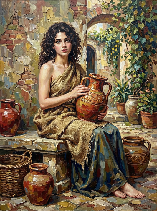 Woman In Tuscan Garden Studio (80 Colors)