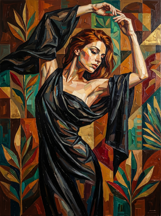 Woman With Flowing Scarf (120 Colors)