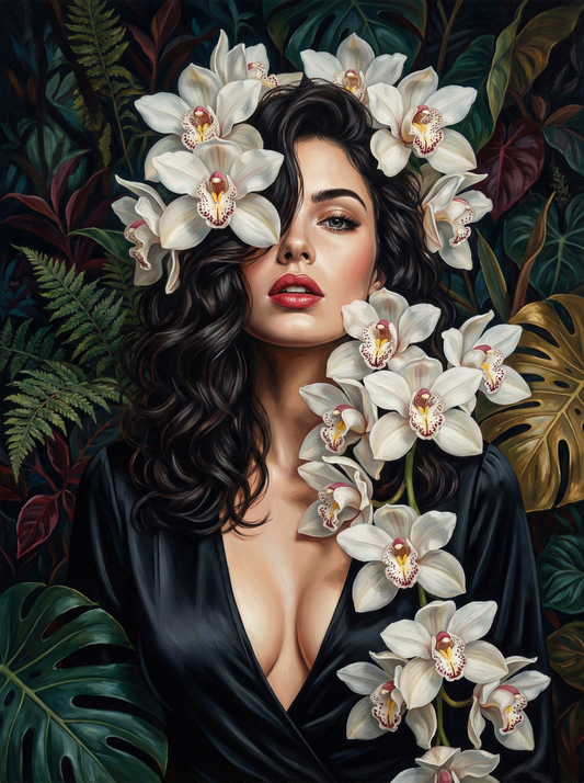 Woman With Mixed Orchids (120 Colors)