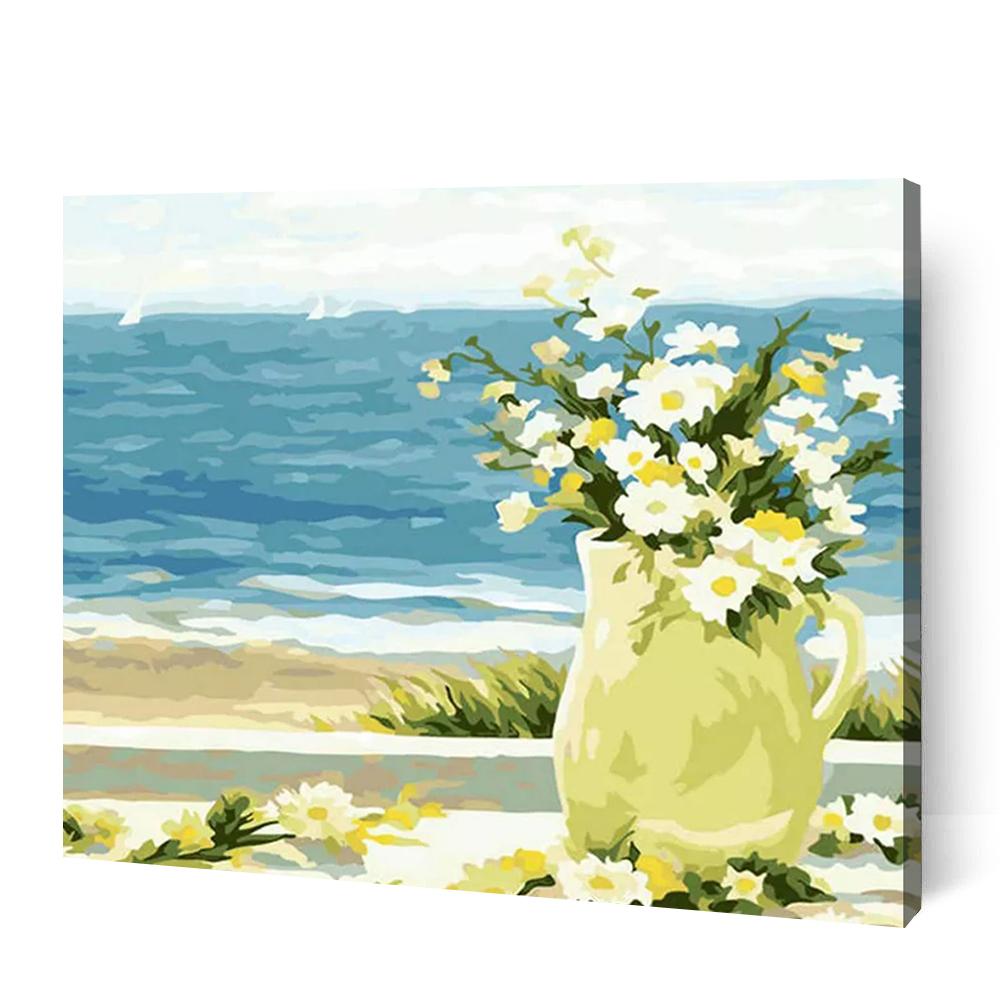 Daisies by the Beach - Paint By Numbers Cities