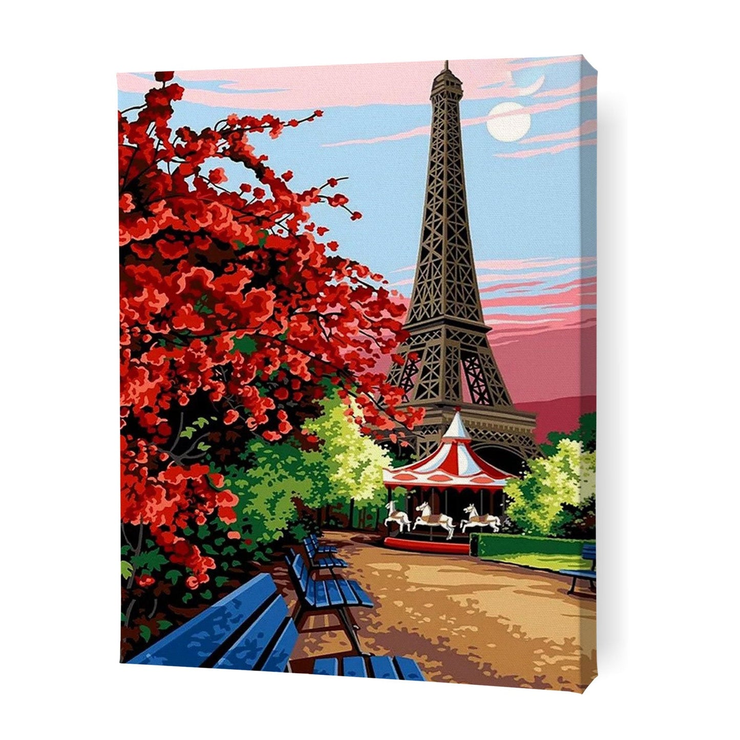 Vibrant Plants by the Eiffel Tower - Paint By Numbers Cities