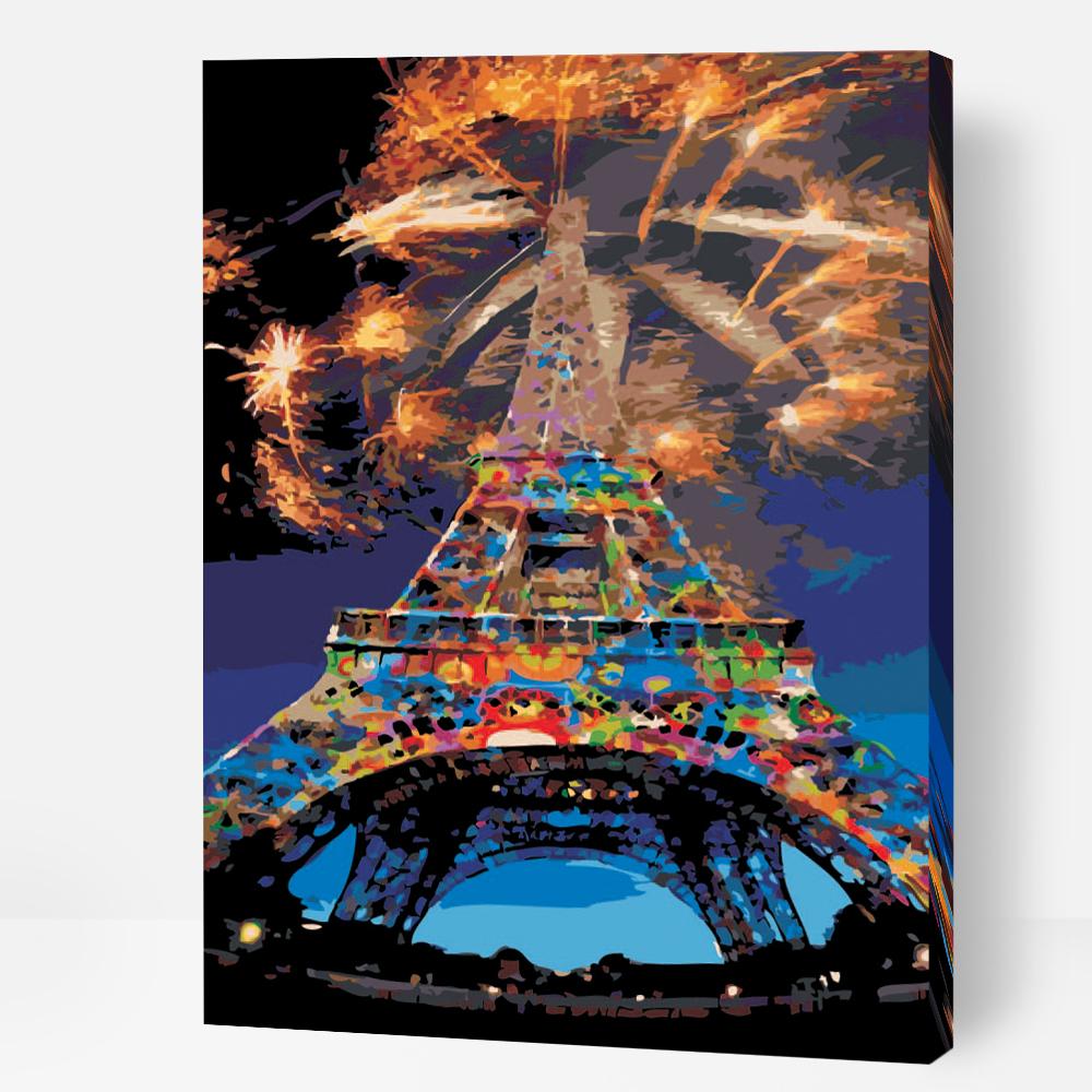 Eiffel Tower Abstract Art - Paint By Numbers Cities