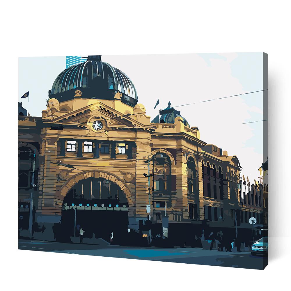 Flinders Street Railway Station - Melbourne II - Paint By Numbers Cities