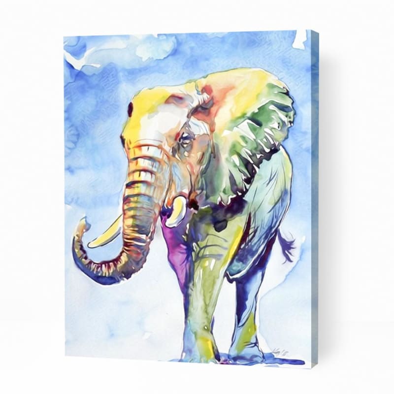 Colorful Elephant Walking - Paint By Numbers Cities