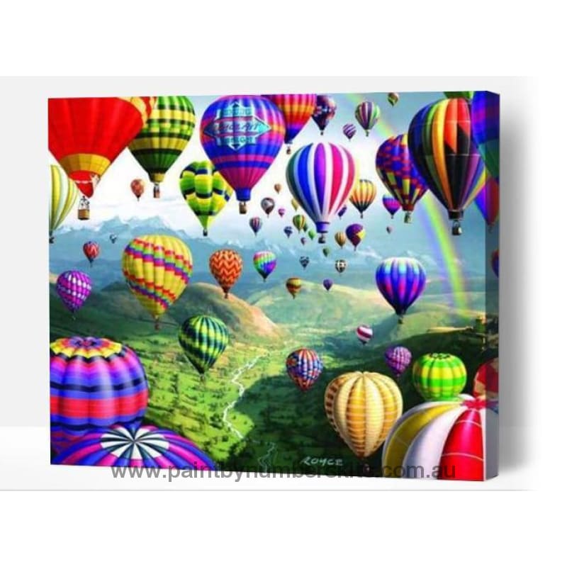 Colourful Hot Air Balloons - Paint By Numbers Cities