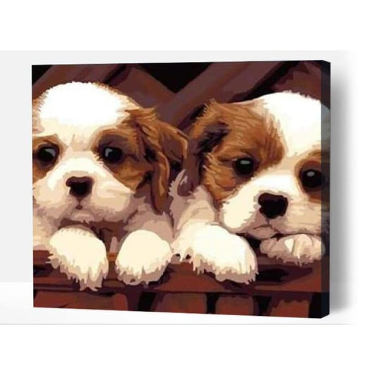 Cute puppy pair - Paint By Numbers Cities