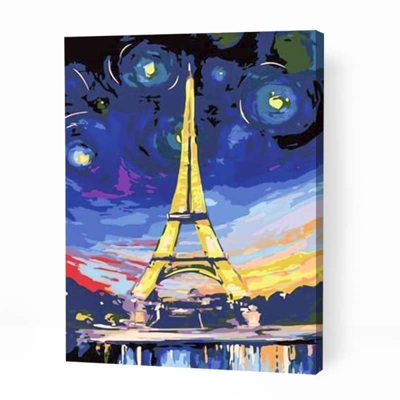 Eiffel Tower in Dark Glow - Paint By Numbers Cities