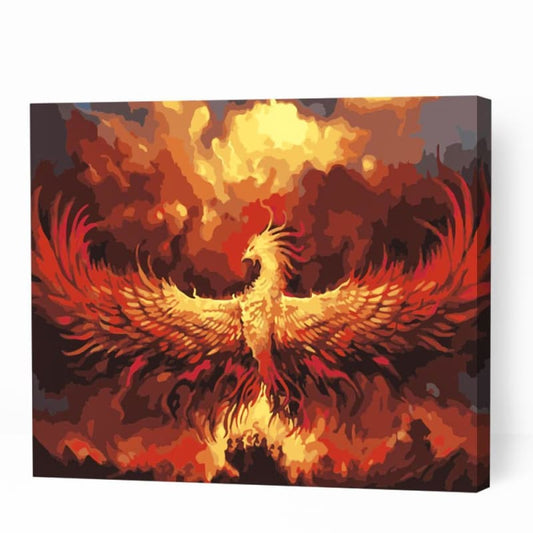 Gold Phoenix and Fire - Paint By Numbers Cities