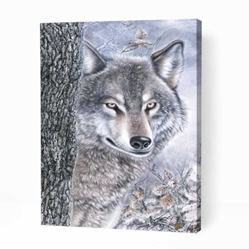 Gray Wolf in Forest - Paint By Numbers Cities