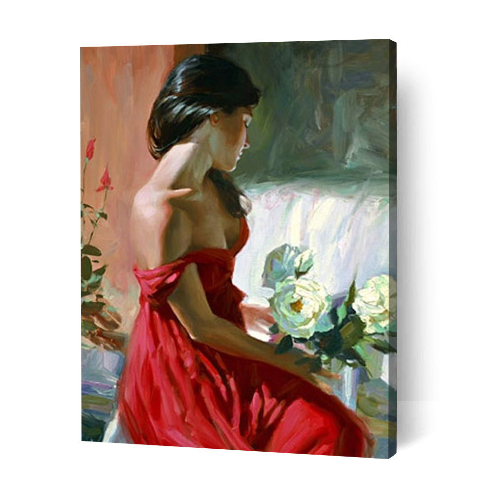 Lady in Red II - Paint By Numbers Cities