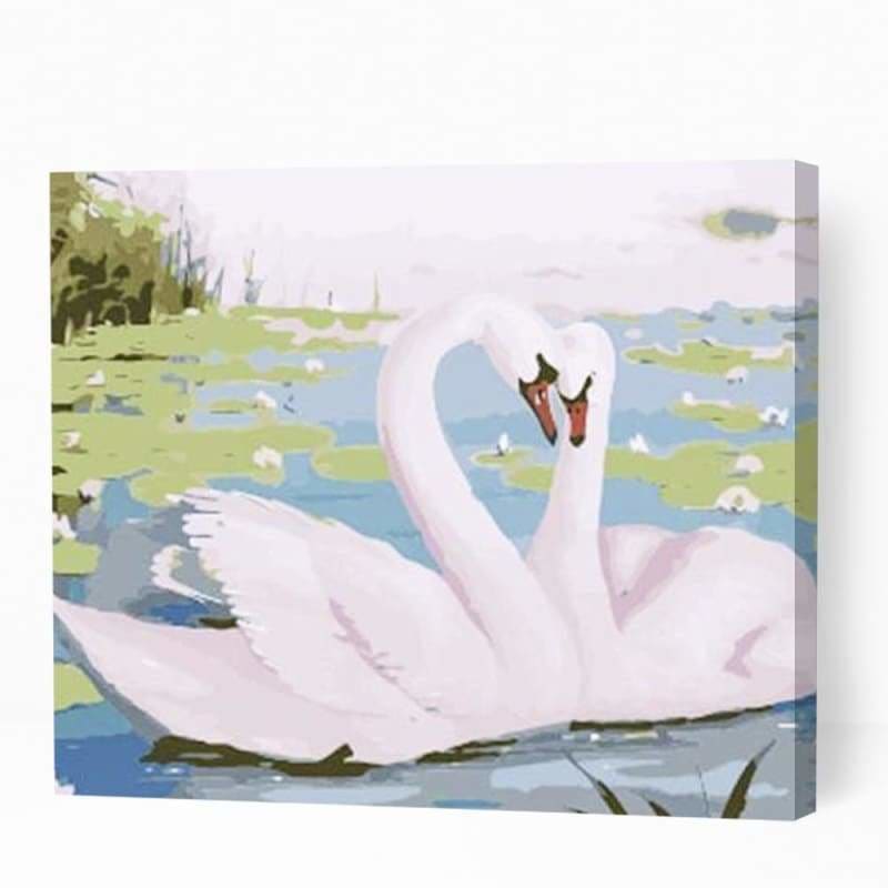 Lovely Swan Couple - Paint By Numbers Cities