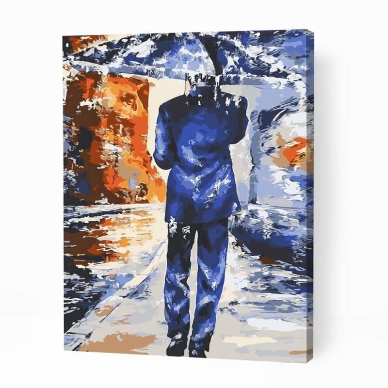 Man Walking in Snow - Paint By Numbers Cities