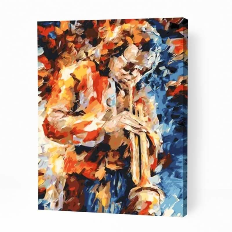 Musician Playing Trumpet - Paint By Numbers Cities