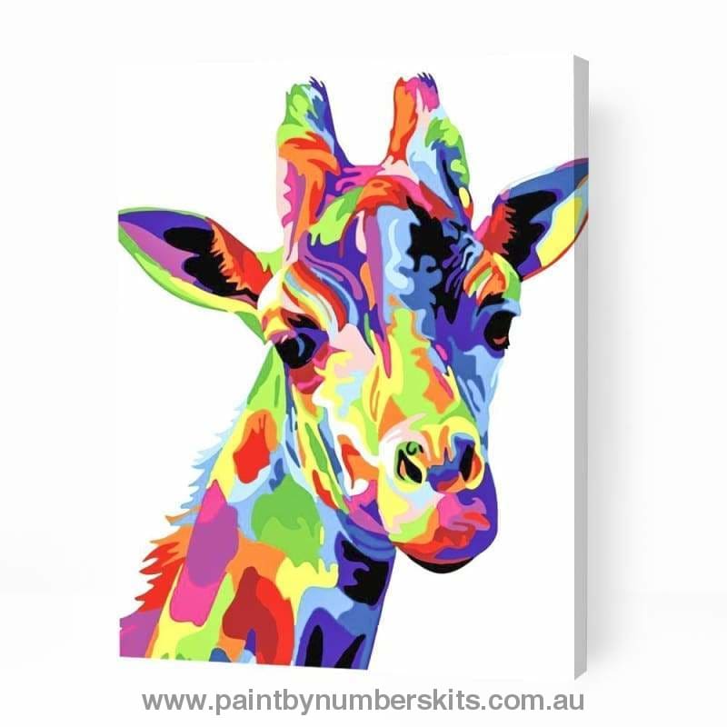 Colorful Giraffe Head - Paint By Numbers Cities