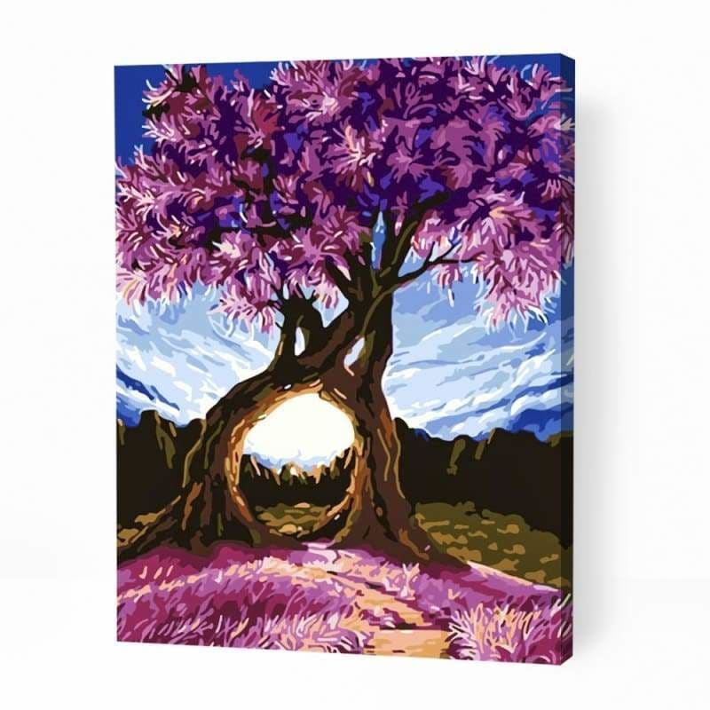 Purple Wishing Tree - Paint By Numbers Cities