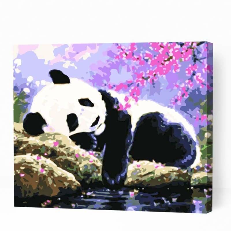 Sleeping Panda in Forest - Paint By Numbers Cities