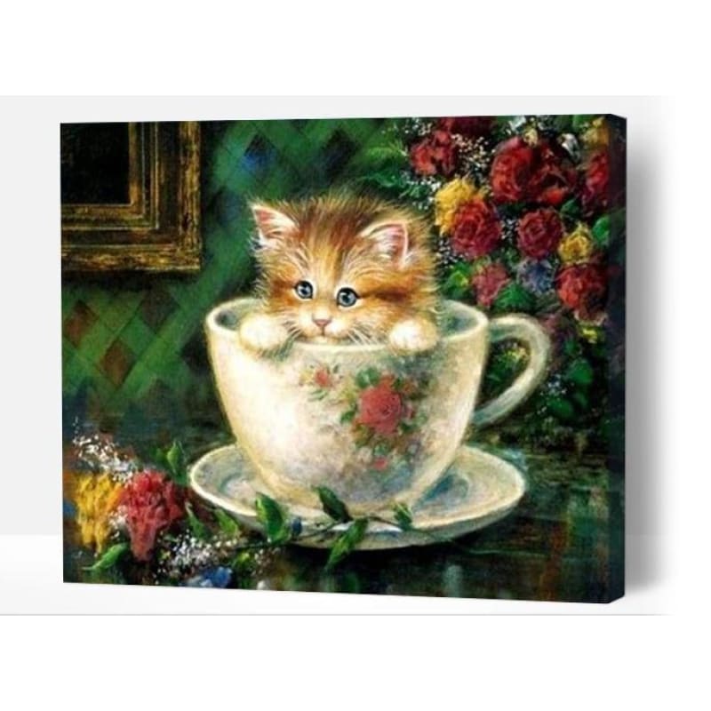 Teacup kitten - Paint By Numbers Cities