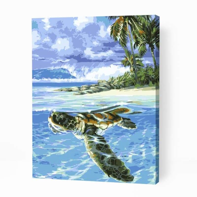 Turtle in Sea - Paint By Numbers Cities