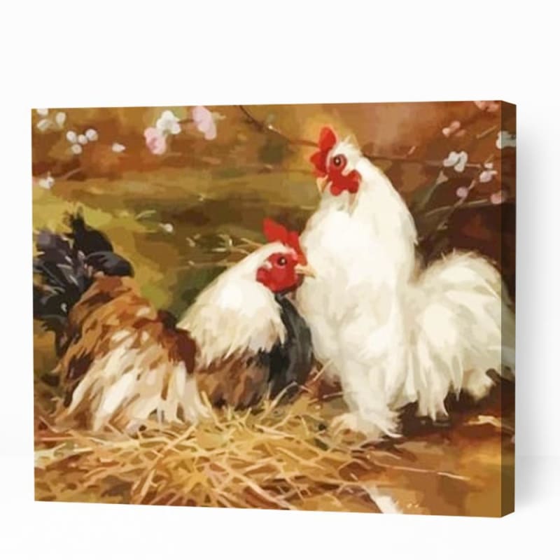 Two Chickens in Nest - Paint By Numbers Cities