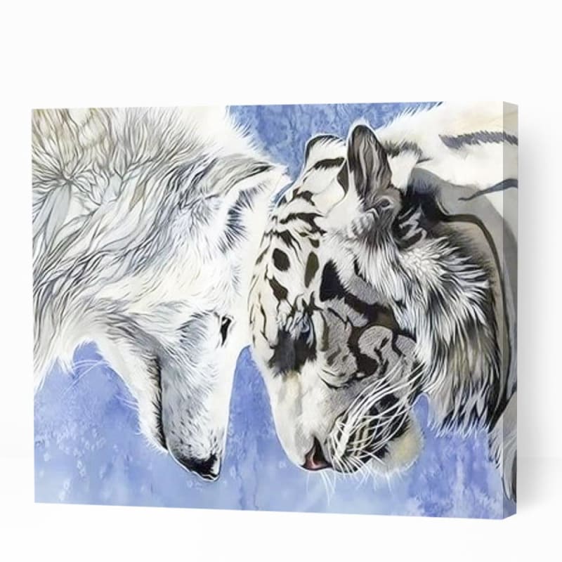 White Wolf and White Tiger - Paint By Numbers Cities